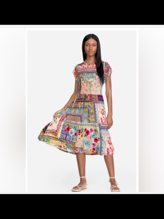 Johnny Was Dresses & Skirts - JOHNNY WAS Anika Patchwork Floral Tea Length Dress Sz Medium Orig $225